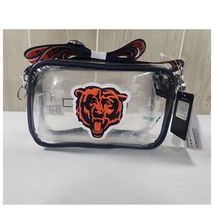 FOCO Chicago Bears Crossbody Bag Unisex OS Clear Stadium PVC Navy Orange NFL NEW